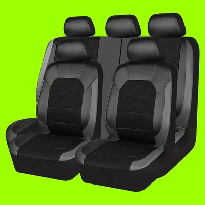 For All Suzuki Luxury Seat Covers 5 Seats Full Set Faux Leather Black Fit - Image 1 of 4