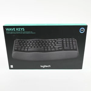 Logitech Wave Keys Wireless Ergonomic Keyboard with Palm Rest - Graphite - Picture 1 of 3