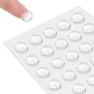 Silicone 160 Pcs Cabinet Door Bumpers Round, 1/2" 160-clear, Transparent - Picture 1 of 8