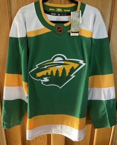 Minnesota Wild Adidas Reverse Retro 2.0 Jersey Size 46 M Primegreen NEW 1978🏒🥅 - Picture 1 of 6