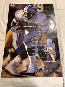 Vintage Barry Sanders Detroit Lions full-size Poster 23β x 35β Costacos 1996 π¦ - Picture 1 of 5