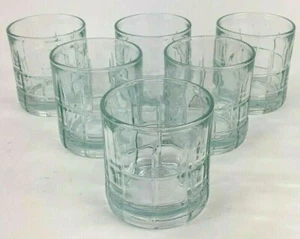 Set of 6 Anchor Hocking Manchester Tartan 10oz Clear Rocks Drinking Glasses - Bild 1 von 9