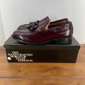 Allen Edmonds Saratoga Tassel Loafers Shell Cordovan Shoes 9 D New In Box - Picture 1 of 22