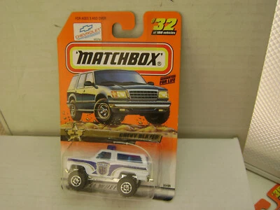 Blazer Chevy Matchbox Superfast 1998 #32 MB Police 4x4 para proteger y servir nuevo Foto 1 de 3