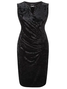 GRACE LADIES VELOUR MIDI DRESS BLACK SIZE 24 NEW (ref 106) SALE - Picture 1 of 4
