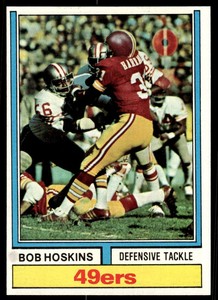 1974 TOPPS BOB HOSKINS RC SAN FRANCISCO 49ERS #378