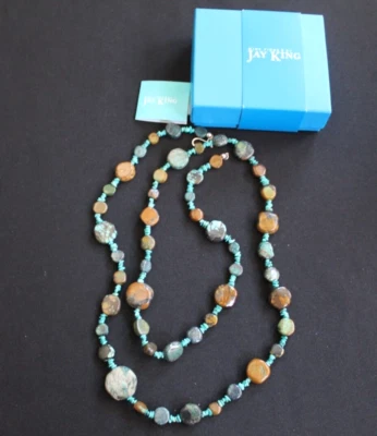 Jay King DTR  Turquoise Nugget & Semi Precious Stones Sterling Silver Necklace - Image 1 of 4