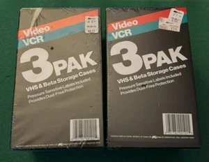 Pack of 6 Black Protective Plastic Case Covers VHS BETA Cassette Tapes sealed - Picture 1 of 1
