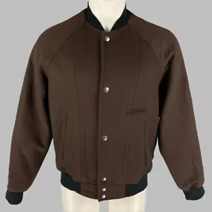 MARC JACOBS Size 38 Brown Wool Blend Bomber Jacket - Picture 1 of 5