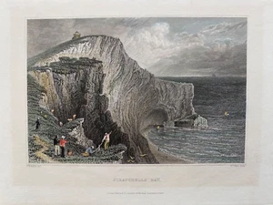 1834 Antique Print: Scratchells Bay, Isle of Wight after Bartlett - Picture 1 of 2