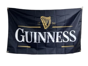 Guinness Beer Flag 5x3 Foot Banner Pub Bar Advertising Free 48 Hour UK Shipping - Picture 1 of 1