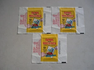 1970 DONRUSS FIENDS AND MACHINES LOT OF (3) WAX PACK WRAPPERS - Picture 1 of 3