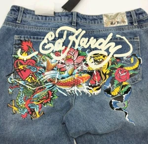 Ed Hardy Women’s Baggy Fit Jeans Size 34 - Picture 1 of 9