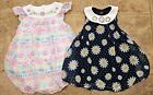 Baby Starters Essentials Daisy SILKY SOFT Bubble Rompers GIRLS 18 Month Lot Of 2