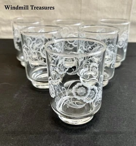 6 VINTAGE DEMA WINDSOR ROSE HALF TUMBLERS DRINKING GLASSES - GOOD CONDITION - Picture 1 of 7