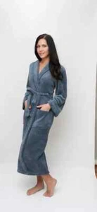 NEW Plush Robe Size: Small/Medium OS Gray Apollo Super Soft Unisex Spa Fluffy - Picture 1 of 6