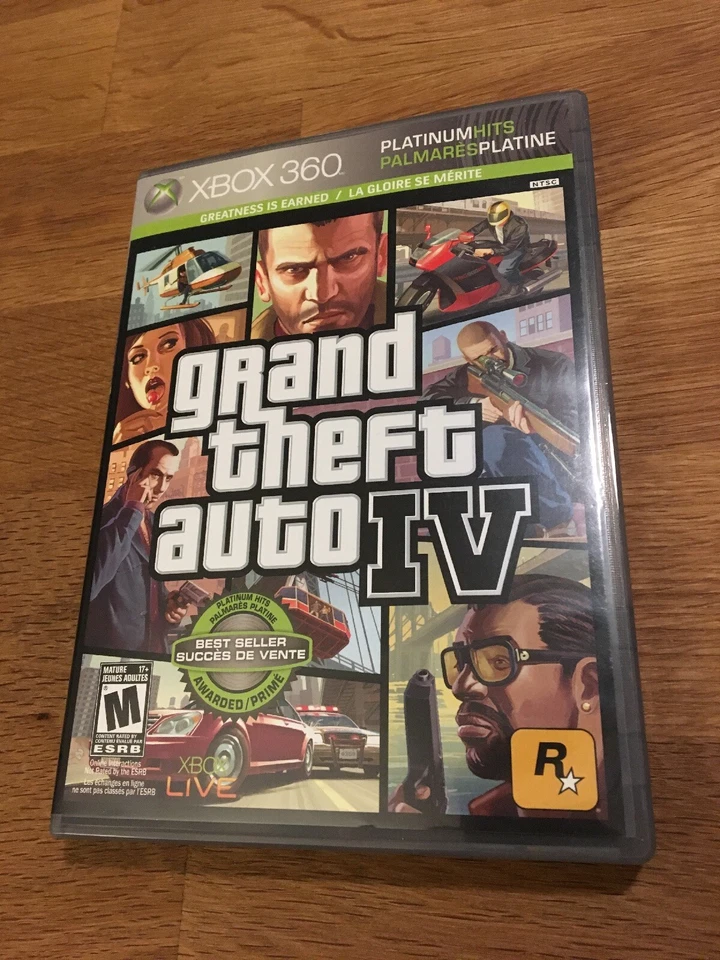 Xbox 360 Grand Theft Auto IV 4 Platinum Hits Video Game Rockstar Games 2009 - Image 1 of 4