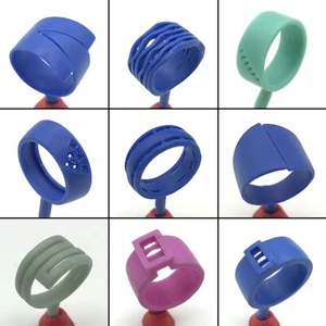 9PC Lost Wax Casting Ring Molds Patterns WRB167 Cybernetic Core Design Wax Ring - Picture 1 of 3