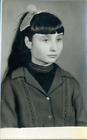 Vintage Portrait Interest photo Beautiful girl schoolgirls Long hair braid