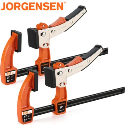 Комплект из 2 штанговых зажимов Jorgensen 8 дюймов быстросъемное оборудование 600 фунтов нагрузка - Изображение 1 из 4