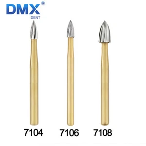DMXDENT Dental Trimming & Finishing Carbide Flame Burs FG 7104/ 7106/7108 - Picture 1 of 9
