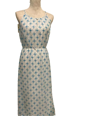 Maxi Vestido/Cinturón de Cuerda Azul Marino Antiguo, Talla XS TP (ver medidas) Spag. correa, forrada Foto 1 de 4