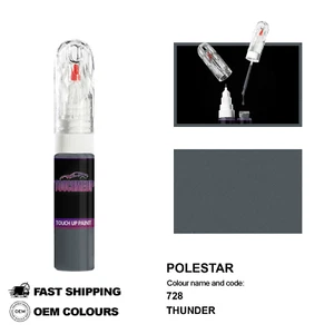 FOR POLESTAR THUNDER 728 Touch Up Paint Pen Brush Fix Kit Scratch Chip Set Mark - Picture 1 of 8