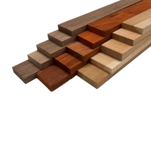 Pack of 15, Variety Species Thin stock Lumber Boards (Padauk, Cherry, Walnut) - Picture 1 of 10