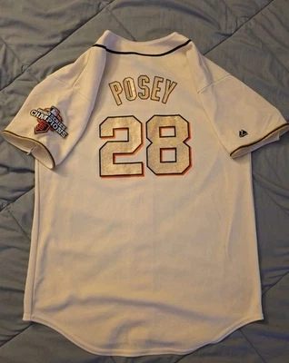 San Francisco Giants 2012 World Series Buster Posey Ring Ceremony Gold Jersey XL - Image 1 of 4