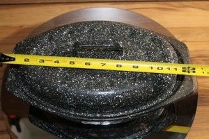 VTG 1950's or 60's LISK Roasting Pan & Lid ENAMELWARE Great Item 14 x 9 x 7 - Picture 1 of 12