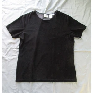 Element's Velvet Round Neck Short Sleeve Women's Black Top Size Large - Picture 1 of 7