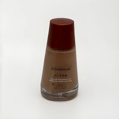 Covergirl Clean Liquid Foundation Makeup (153 Sand Beige) New / Sealed 1 FL Oz - Image 1 of 2