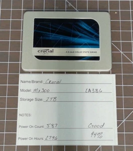 Crucial MX300 1TB SSD Solid State Drive 2.5" CT1050MX300SSD1 1050GB *GOOD* - Picture 1 of 6
