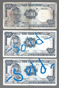 Vietnam 💥1966 ND... 1X 500 Dong ... WMK: Tran Hung Dao 💥Lot#4675 - Picture 1 of 4
