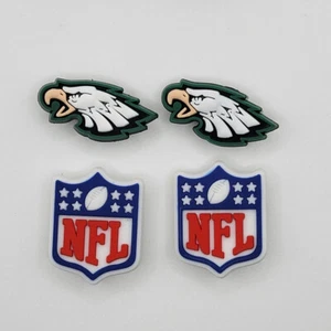 Dijes de zapatos de cocodrilo del equipo de fútbol americano Philadelphia Eagles de la NFL - 4 piezas - Imagen 1 de 1