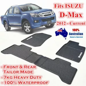 Waterproof Rubber Floor Mats Tailor Made for ISUZU D-MAX DMAX 2012-2020 Dual Cab - Picture 1 of 4