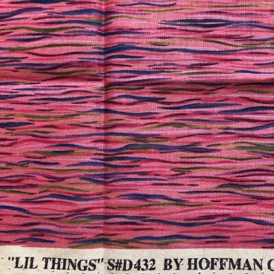 Hoffman California Wave Lil Things Fabric OOP Cotton Quilt Pink 18" x 21" HTF - Image 1 of 4