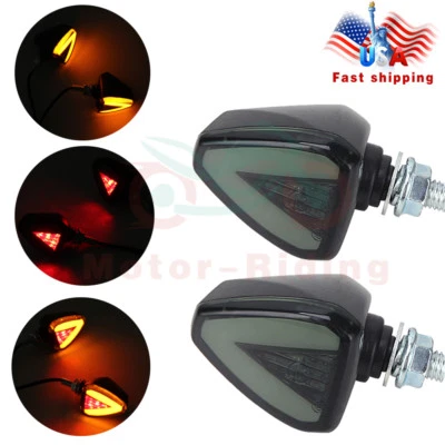 1 Par de Luces Intermitentes Indicadoras LED Ámbar Universal Moto 12V EE. UU. Foto 1 de 4