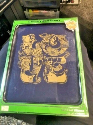 Lucky Brand Soft Feel  Silicone iPad Case Open Front  Purple Love Pattern - Image 1 of 4