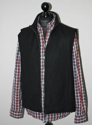 GANT mens black full zip wool blend vest waistcoat Size L - Image 1 of 4