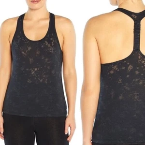 Marika Active Tank Top Plus Size 1X Black Splatter Burnout Racerback MPT3934A - Picture 1 of 6