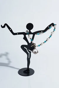 Bracciale 8" con Ciondolo Claddagh con Finte Perle, Perline Blu, Fibbia Interruttore - Foto 1 di 3