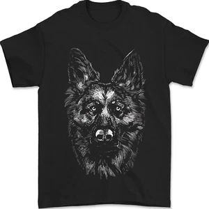 Ein einfarbiger Deutscher Schäferhund Elsässer Hund Herren T-Shirt 100% Baumwolle - Bild 1 von 2