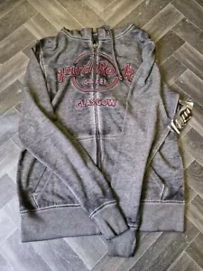 Hard Rock Cafe Glasgow Grey Hoodie Zip New With Tags Size XX LARGE #M - Picture 1 of 5