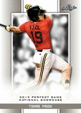 TOMAS FRICK 2019 LEAF PERFECT GAME "Red" PARALLEL ROOKIE CARD! LTD 45!