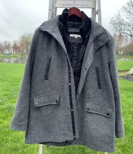 Kenneth Cole Large Mens Wool Overcoat Jacket Gray - Picture 1 of 5