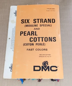 DMC Six Strand and Pearl Cotton Color Card 6th Edition Vintage W-200A Rare - Picture 1 of 3