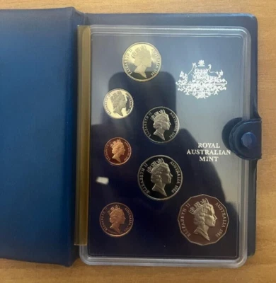 1986 Королевский австралийский монетный двор доказательство 7 монет набор в коробке с сертификатом подлинности - Изображение 1 из 4