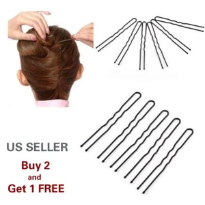 16 - 20pcs U-shaped 3 Sizes Black Bun Hair Pin Clip Grips Wavy Salon Hairpin - Picture 1 of 6