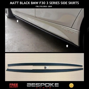 FOR BMW F30 F31 M MATTE BLACK SIDE SKIRT EXTENSION LIP M PERFORMANCE 2012-2019 - Picture 1 of 16